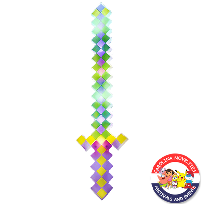 24" LIGHT-UP MARDI GRAS PIXEL SWORD