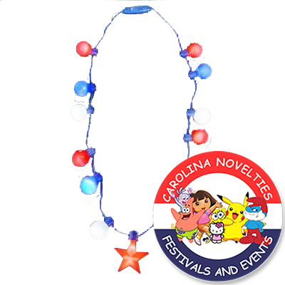20" LIGHT-UP PATRIOTIC STAR NECKLACE