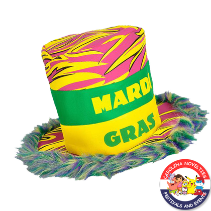 MARDI GRAS TOP HAT WITH FUR