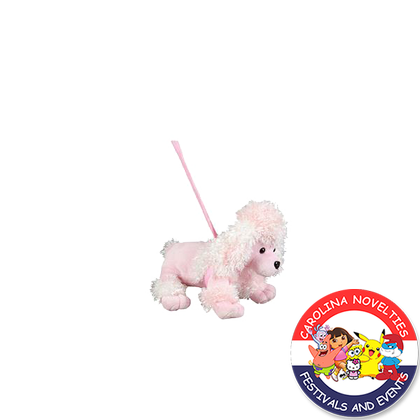 PET PINK POODLE WITH LEASH PLUSH 