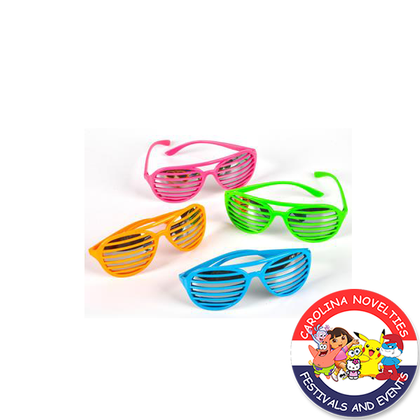 NEON COLOR SLOTTED SUNGLASSES WITH LENS