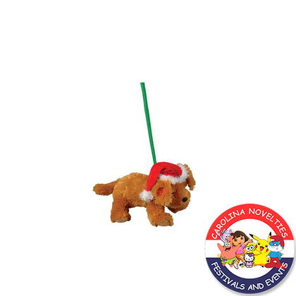11" CHRISTMAS PET DOG W/LEASH 
